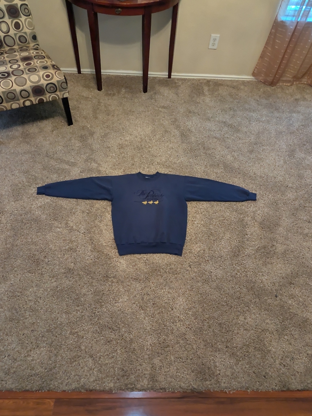 Mens Hanes Vintage The Peabody Memphis  Blue Ducks Embroidered Sweater Sz Medium